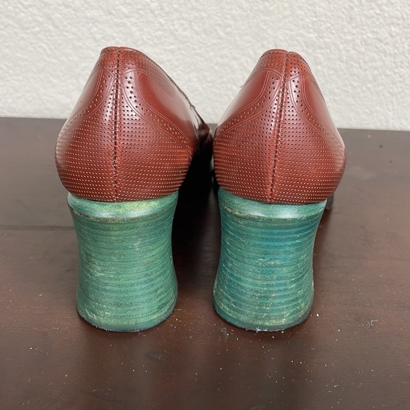 Fendi Austen Spazzolato Loafer Heels Bi Color Career Art To Wear Sz 40.5 - Picture 8 of 16